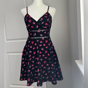 Black with Red Roses Mini Cocktail/Sundress